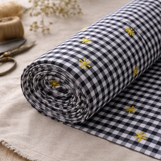 SUNFLOWER GINGHAM FABRIC