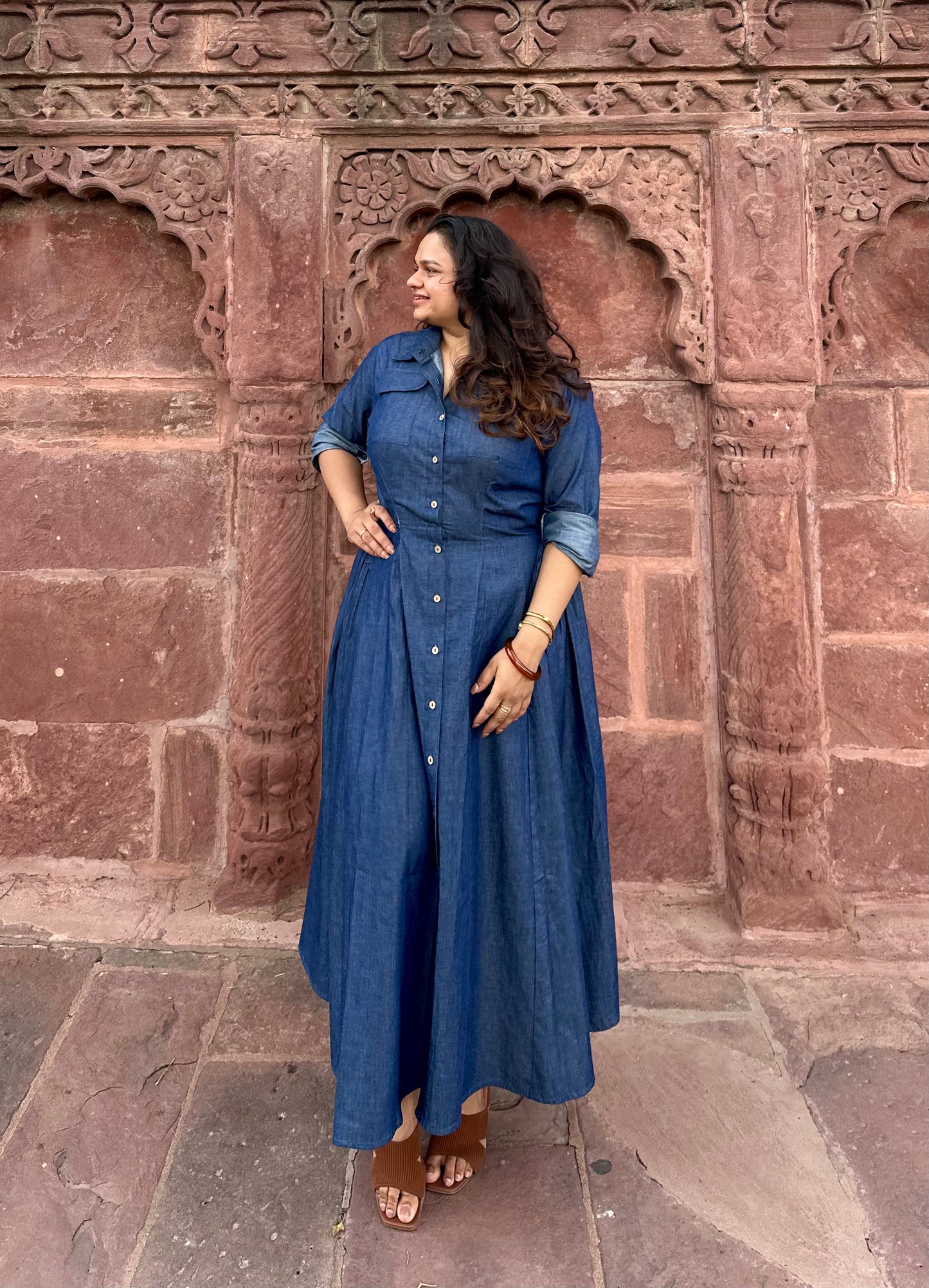 THE DENIM CURVE DRESS