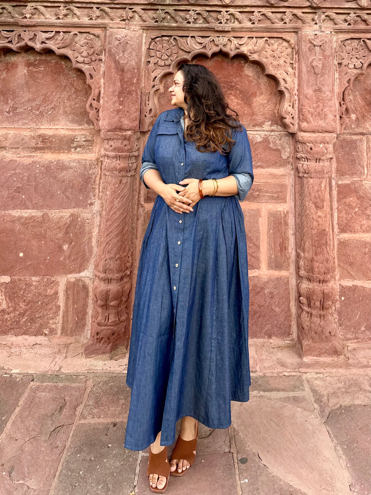 THE DENIM CURVE DRESS