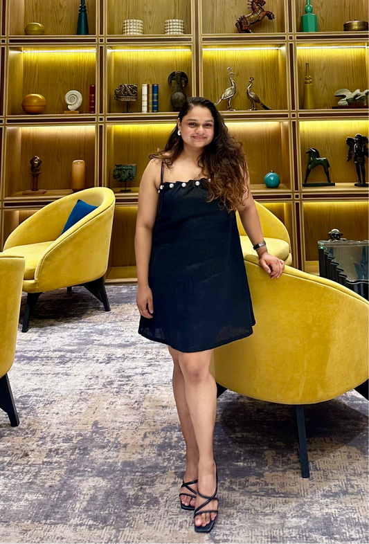 BLACK LINEN SUNDRESS